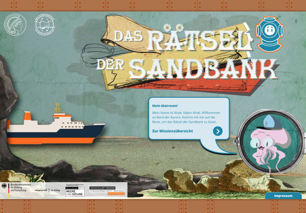 Rätsel der Sandbank_Startbildschirm