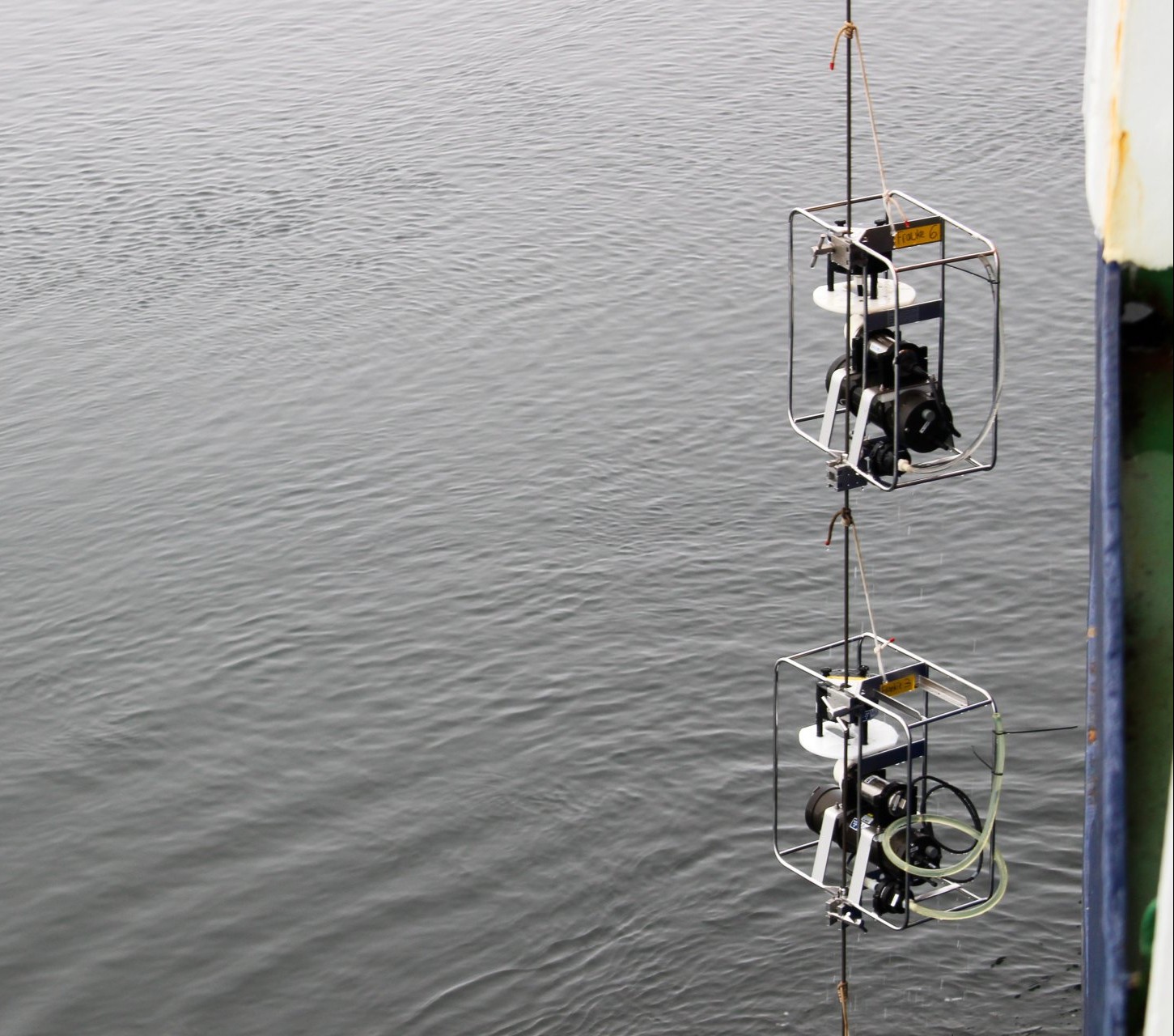 Mit diesen in-situ-Pumpen wurden die untersuchten Algenproben aus tieferen Wasserschichten des arktischen Ozeans gewonnen (© Max-Planck-Institut für Marine Mikrobiologie/ S. Becker)