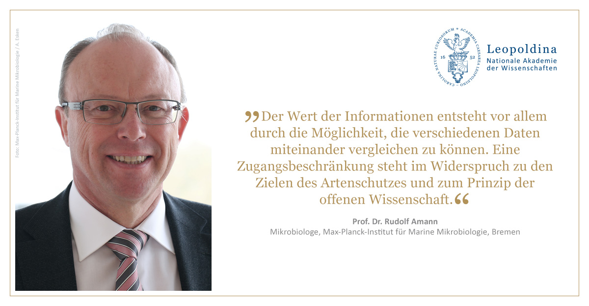 Rudolf Amann, Direktor des Max-Planck-Intituts für Marine mikrobiologie und Mitglied der Leopoldina, unterstützt die Stellungnahme (Photo: Max-Planck-Institut für Marine Mikrobiologie / A. Esken)